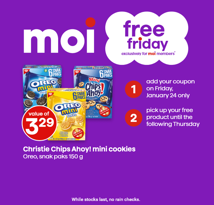 Free friday exclusively for moi members - Christie Chips Ahoy! mini cookies