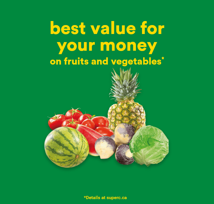 Best value for your money on fruits and vegetables*