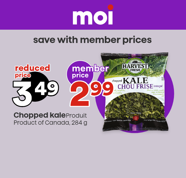 Save with member prices - Chopped kale