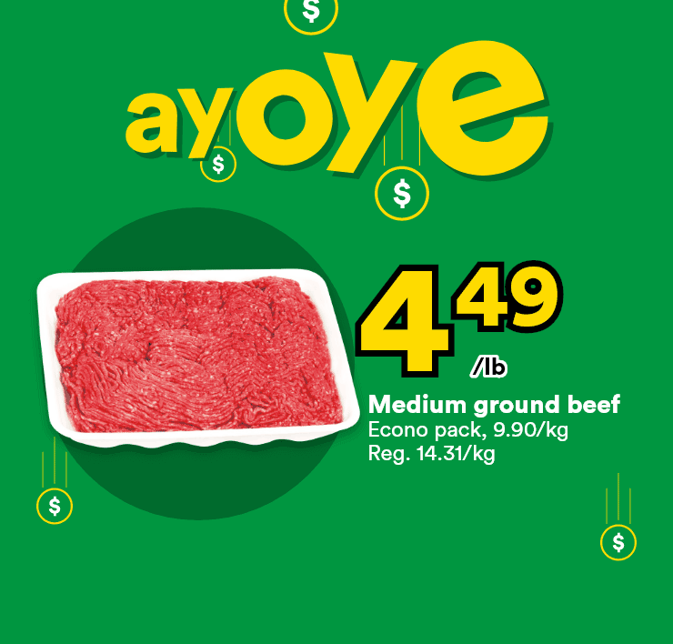 Ayoye - Medium ground beef, white mushrooms, blackberries
