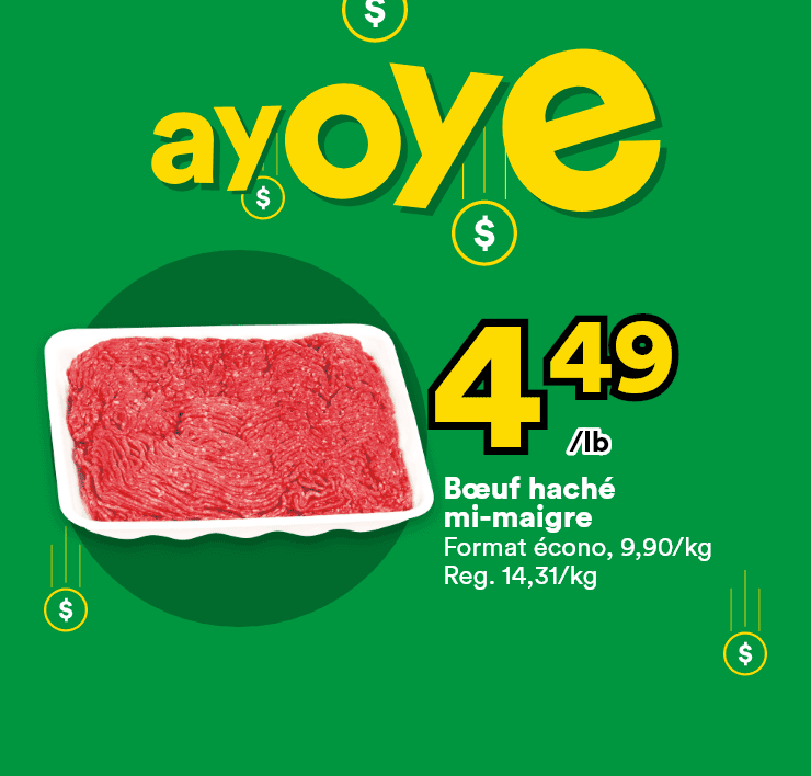 Ayoye - Bœuf haché mi-maigre, champignons blancs, mûres