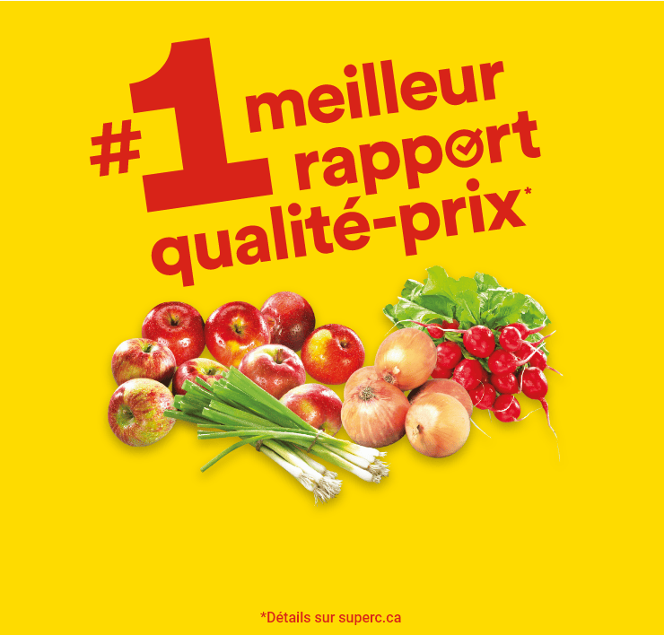 #1 meilleur rapport qualité-prix pour les fruits et légumes*