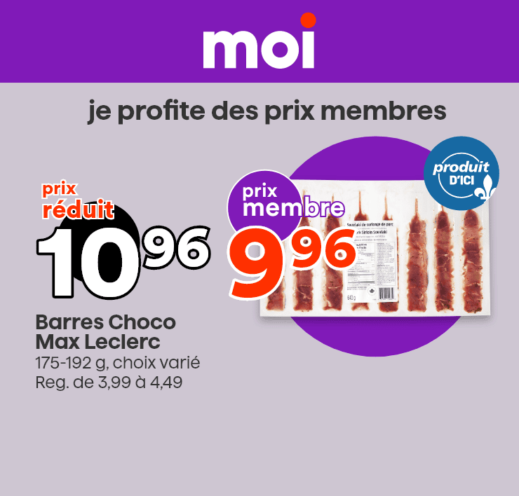 Moi - Je profite des prix membres - Souvlakis assaisonnés poulet ou porc