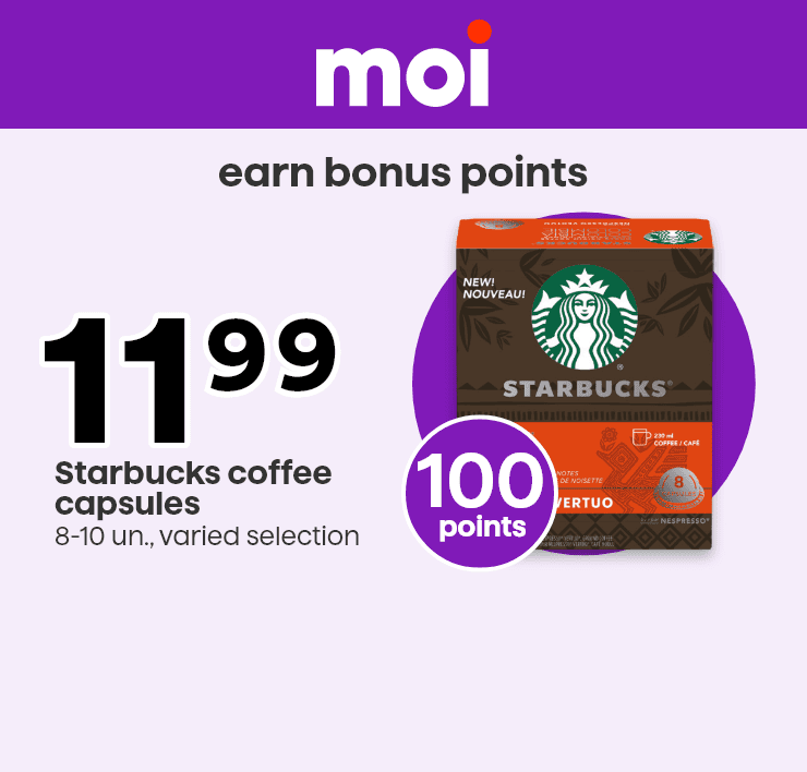 Moi - Earn bonus points - Starbucks coffee capsules