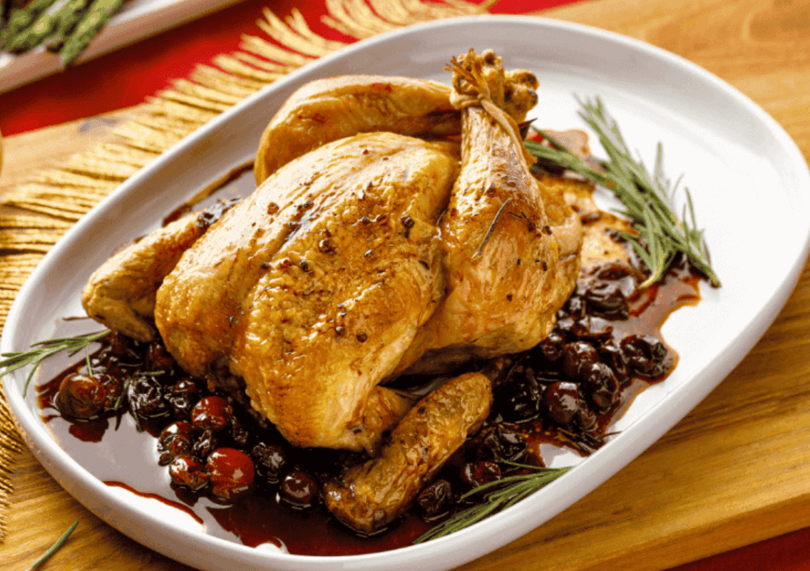 Poulet aux canneberges et romarin