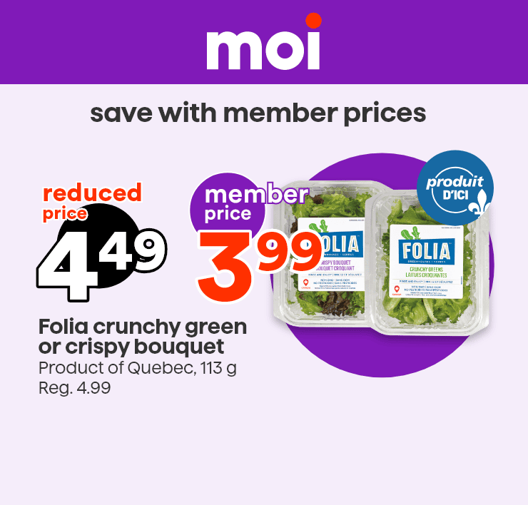 Moi - save with member prices - Folia crunchy green or crispy bouquet