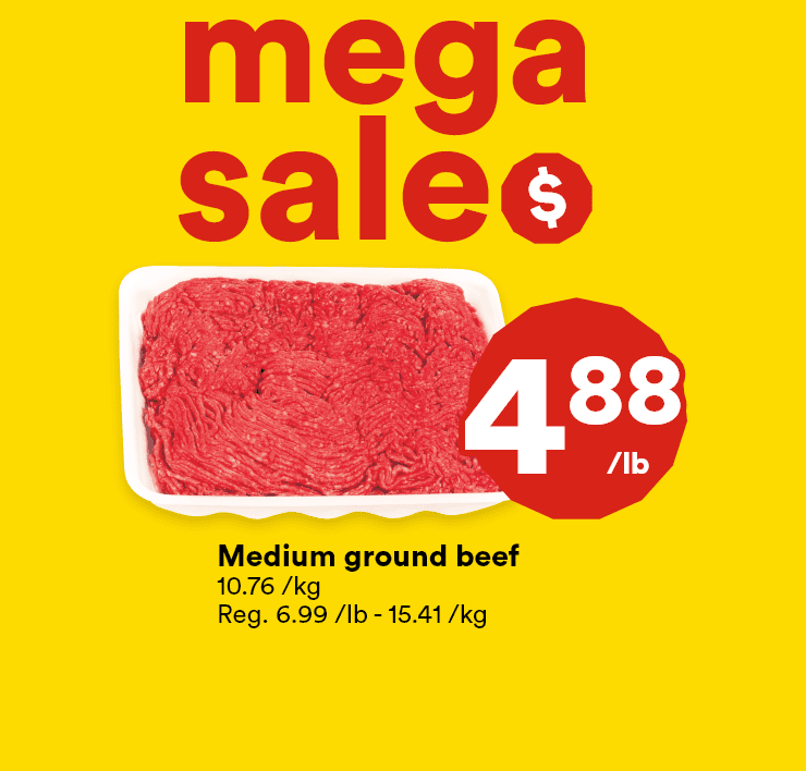 Mega sale - Medium ground beef - Strawberries - Selection white eggs