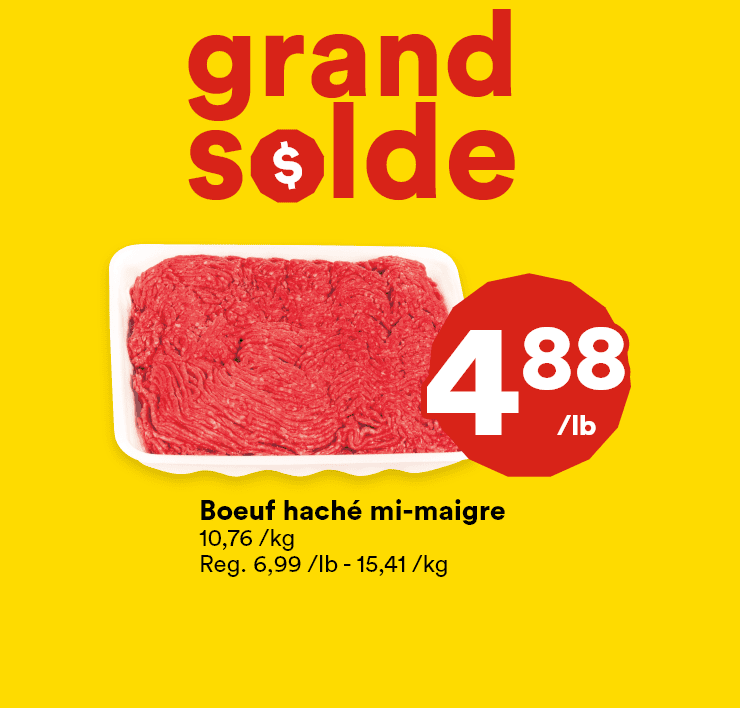 Grand solde - Boeuf haché mi-maigre - Fraises - Oeufs blancs Selection