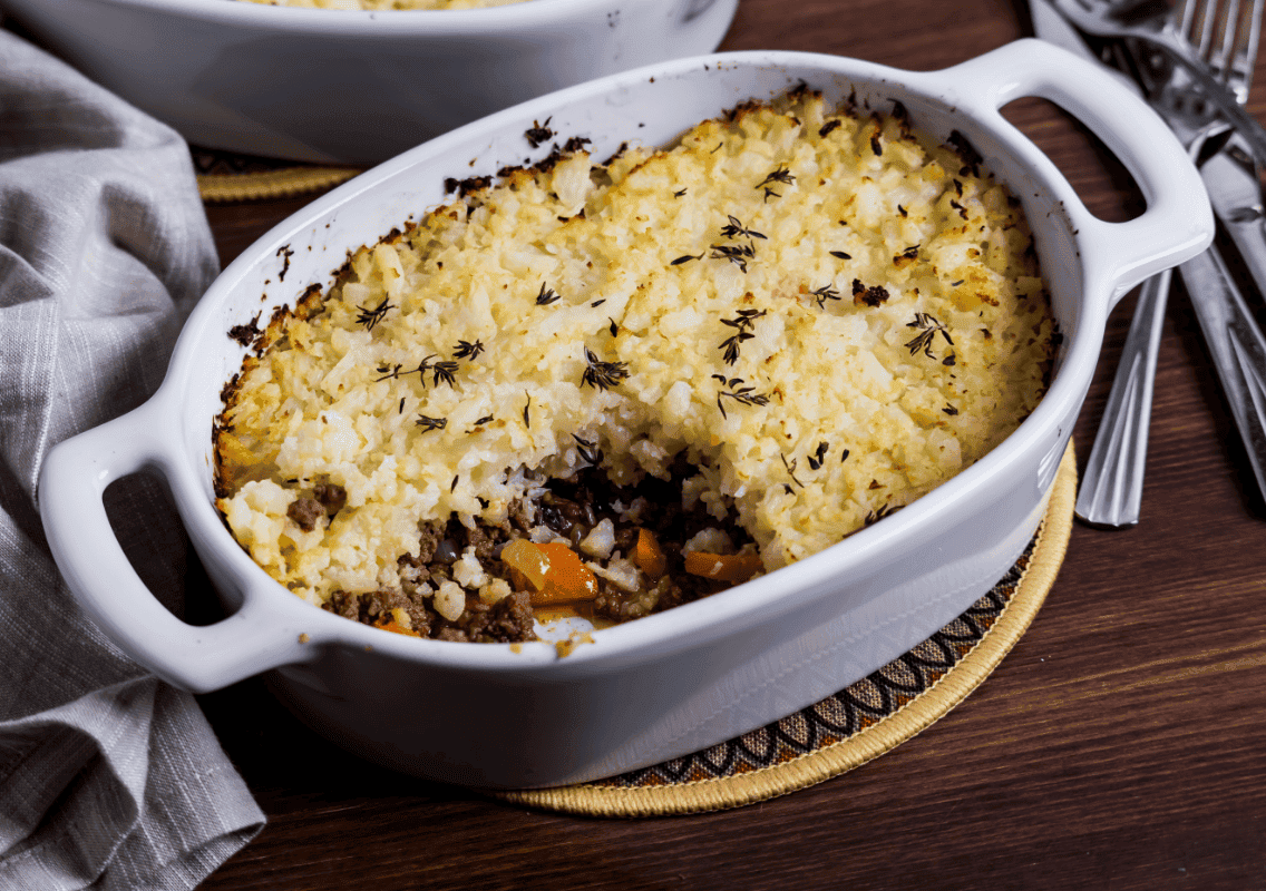 Casserole de bœuf haché et chou-fleur