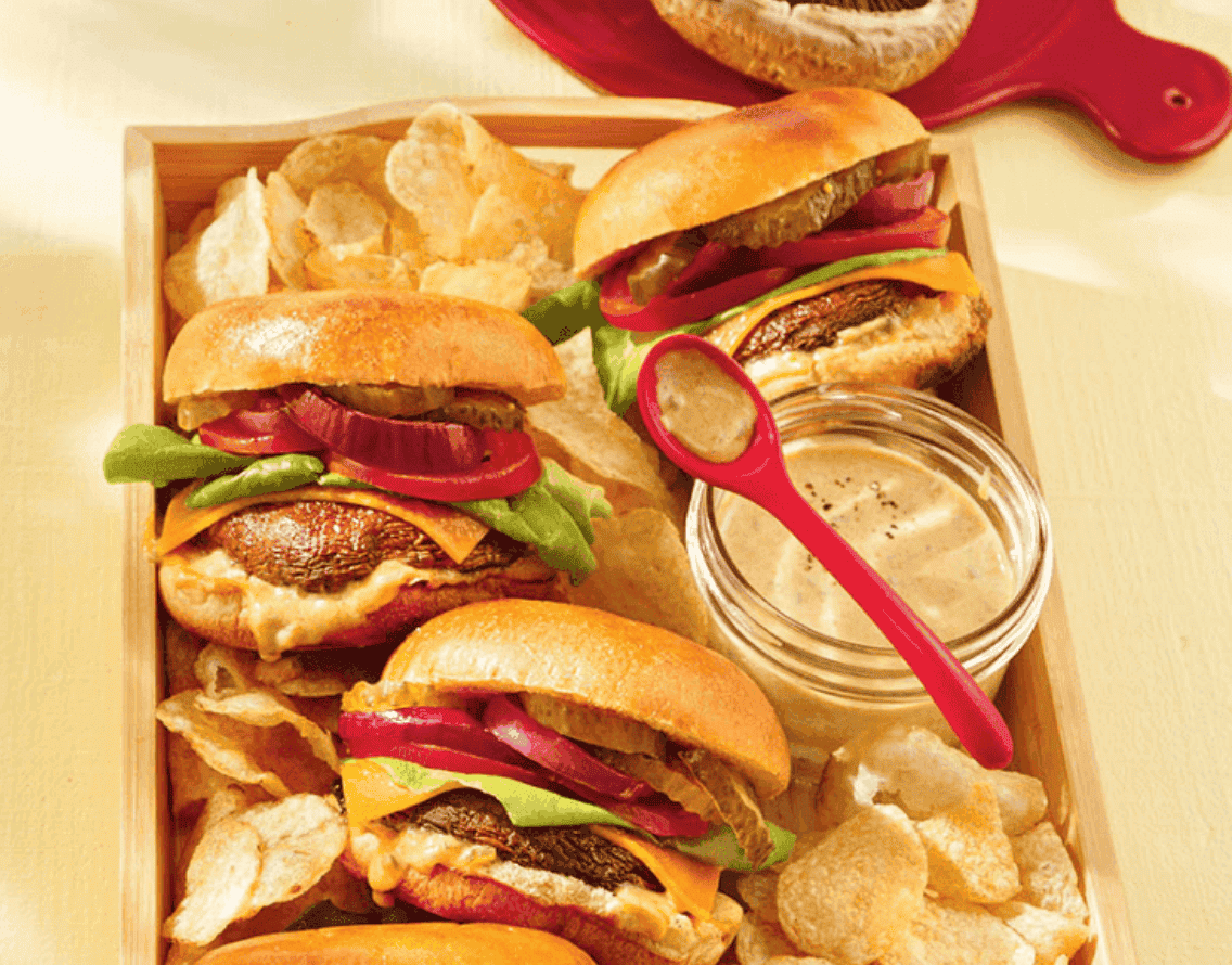 Cheeseburgers de portobellos