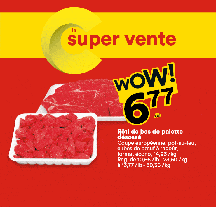 La super vente - Rôti de bas de palette désossé- Fraises - Pommes de terre russet ou à chair jaune