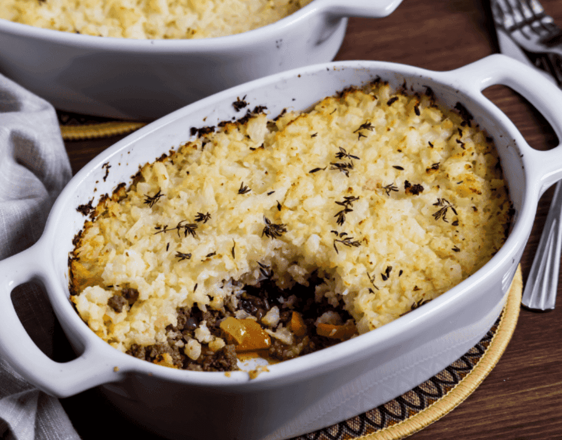 Casserole de bœuf haché et chou-fleur