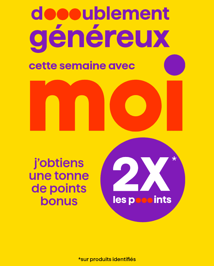 Doublement généreux cette semaine avec Moi - Crémier à café Natrel - Capsules de café McCafé - Bâtonnets de fromage Ficello - Chocolat Brookside