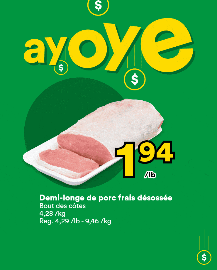 Grande vente Ayoye - Demi-longe de porc frais désossée - Fromage Selection - Clémentines