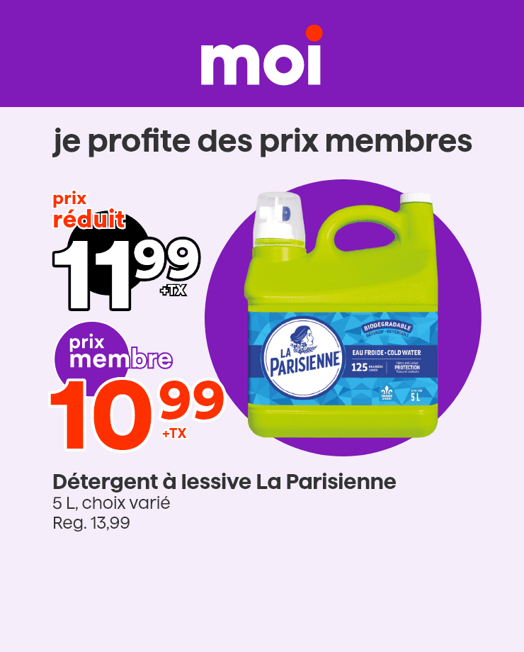 Moi - je profite des prix membres - Détergent à lessive La Parisienne