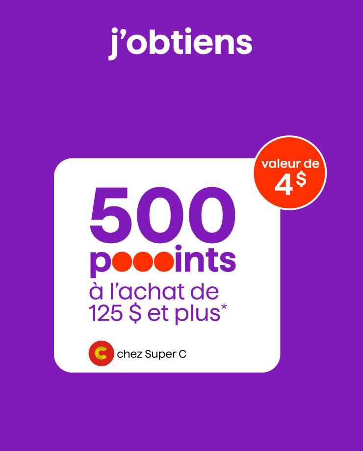 Moi - Il suffit de présenter la carte Moi en ligne ou en magasin jusqu'à 1250 points à accumuler