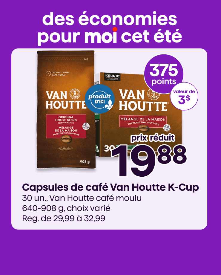 Des économies à faire sur les capsules de café Van Houtte K-Cup.