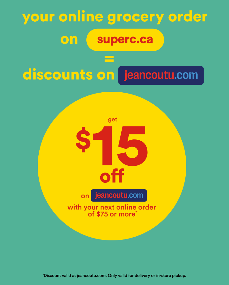 Enjoy $15 off on Jean Coutu website with your next online order of $75 or more