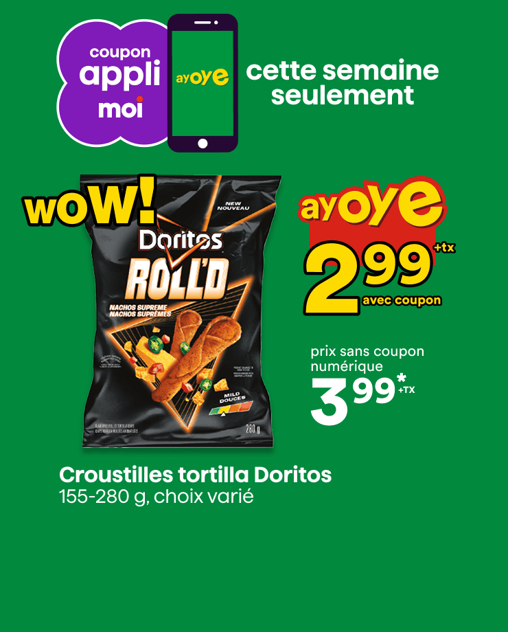 Profite de notre offre coupon appli Moi sur les croustilles tortilla Doritos