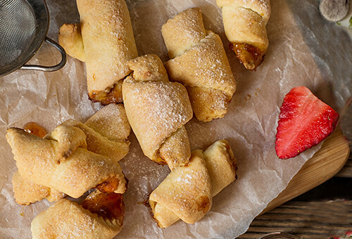 Croissant fraises et crème rapide