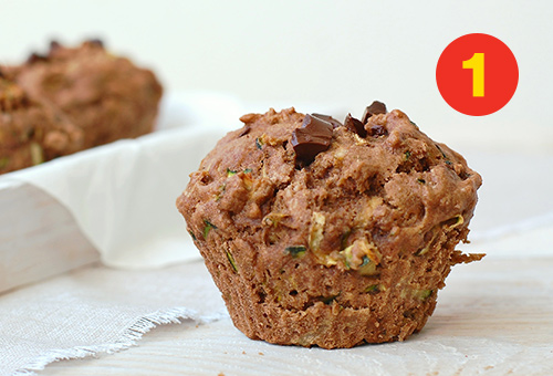 Des muffins à la courgette et au chocolat noir