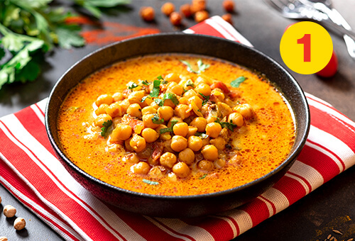 Un cari de pois chiches et tofu complètement savoureux