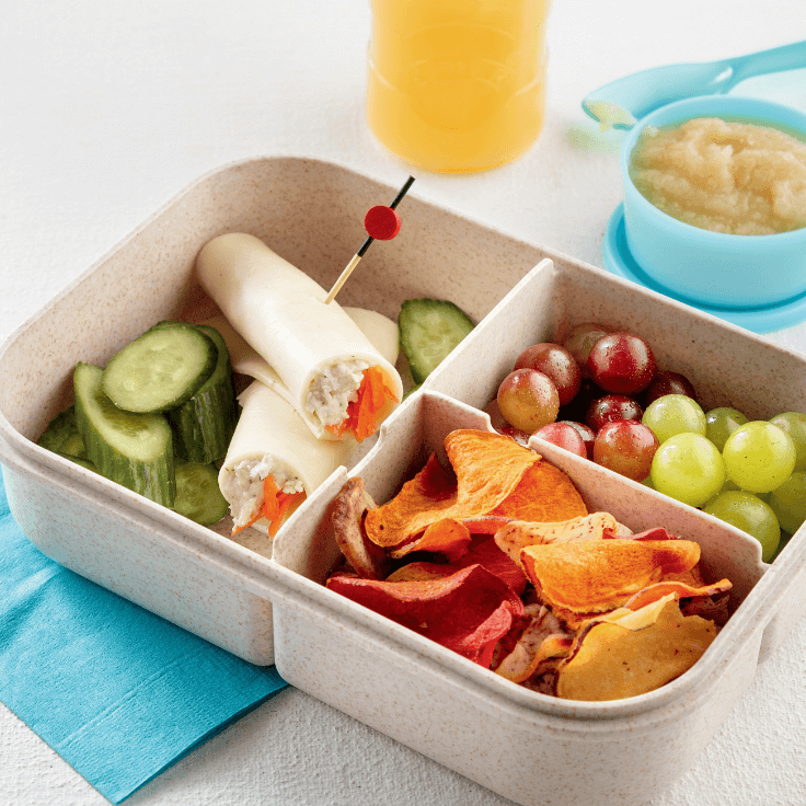 bento roulés de fromage et poulet