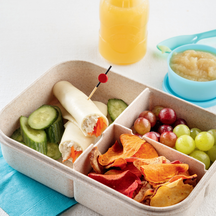 bento roulés de fromage et poulet