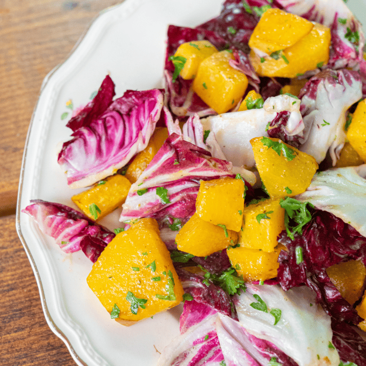endive and roasted pumpkin salad
