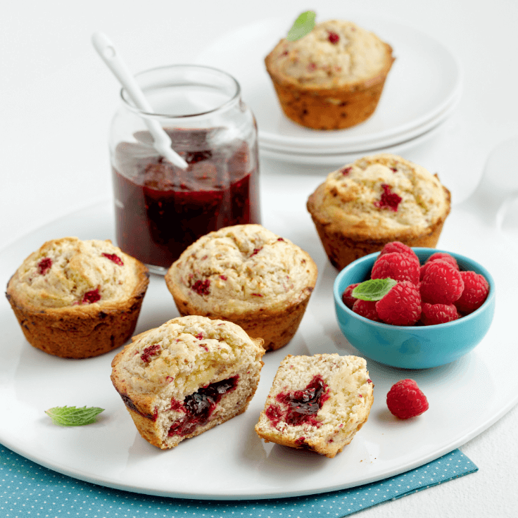 muffins fourrés aux framboises