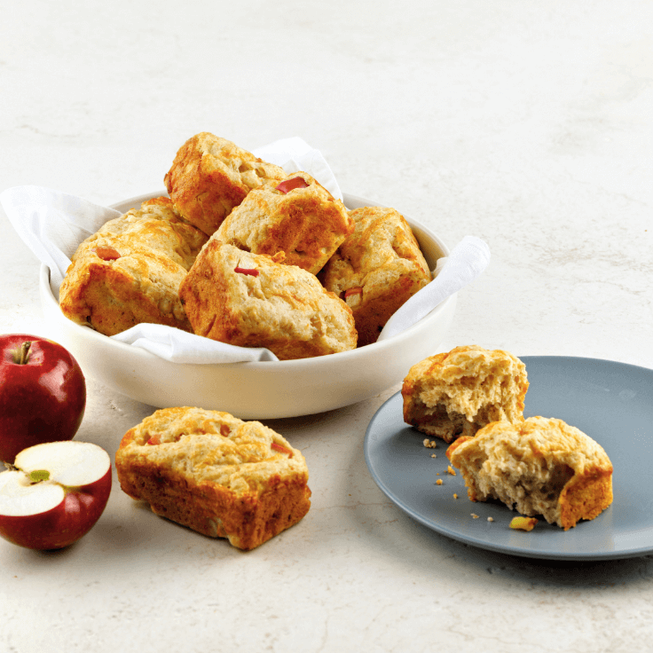 petits pains au cheddar et pommes