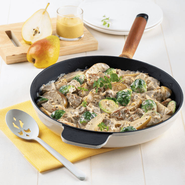 dijon pork and pear sauté