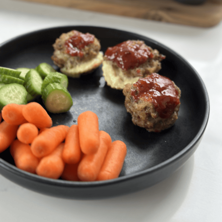 mini pork meatloaf with melted cheese