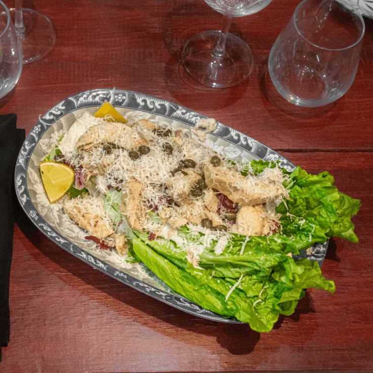 chicken caesar salad with homemade dressing