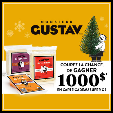 Concours Monsieur Gustav: Courez la chance de gagner 1000$ en carte-cadeau Super C!