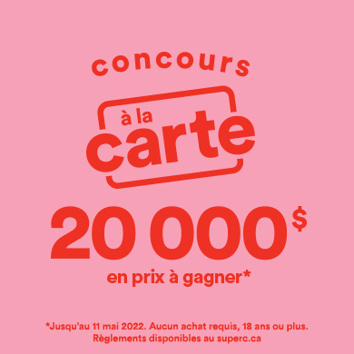 Concours à la carte: 20000$ en prix à gagner