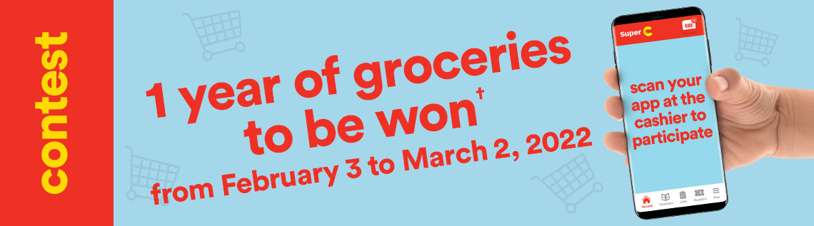 1 year of groceries to be won contest