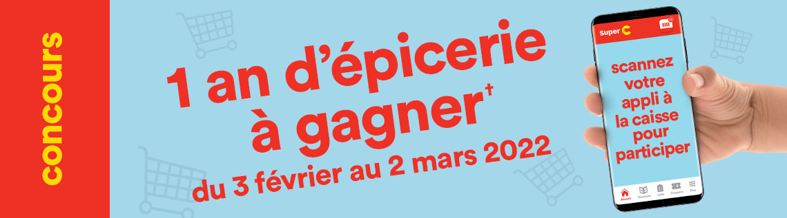 Concours 1 an d'épicerie à gagner