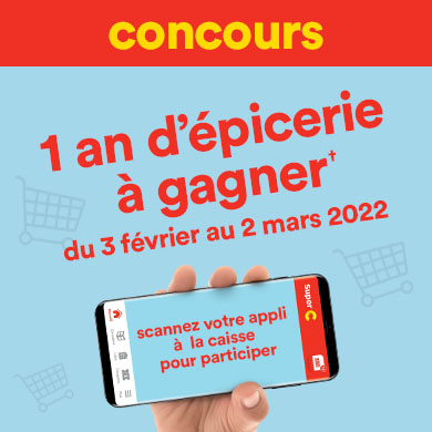 Concours 1 an d'épicerie à gagner