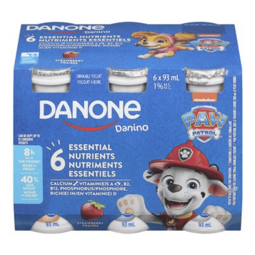 Produit: Yogourts à boire à saveur de fraise 1,5 %, Danino