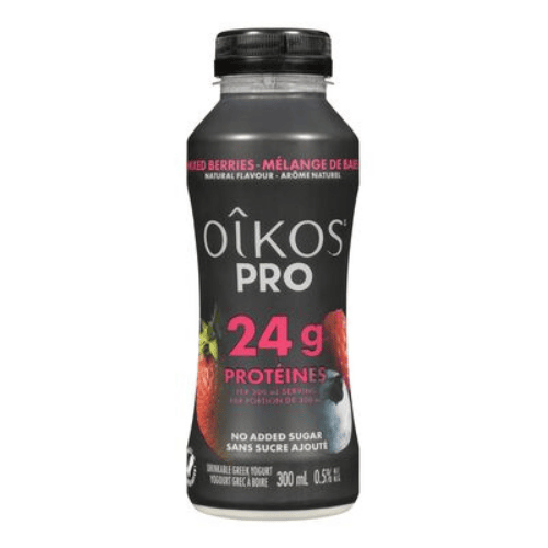 Produit: Yogourt à boire à saveur de mélange de baies sans sucre ajouté 0.5%, Oikos