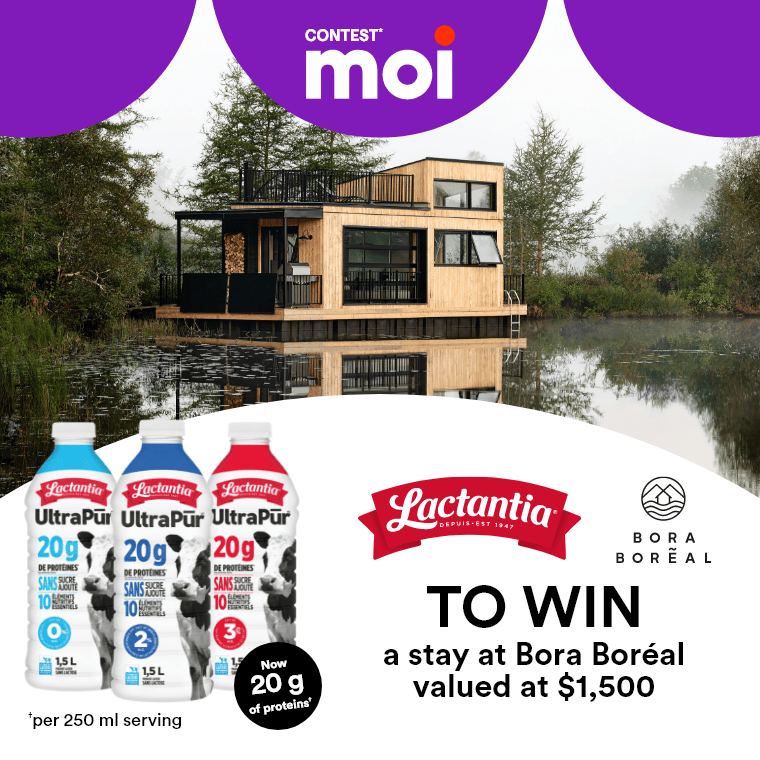 Contest* Moi - Lactantia - to win a stay at Bora Boréal valued at $1,500