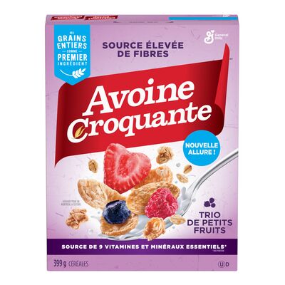 Produit: Céréales d'avoine au trio de petits fruits