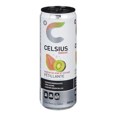 Produit: Boisson énergisante pétillante à saveur de kiwi et goyave